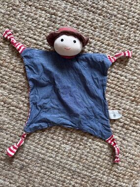 Organic farm buddy Blue and Red Striped Plush Comforter Toy